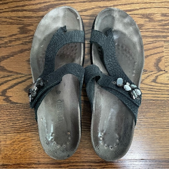 Mephisto Ladies Toe Loop Slide On Sandal Bedazzled Size EU 40 US 8.5 - Picture 3 of 7